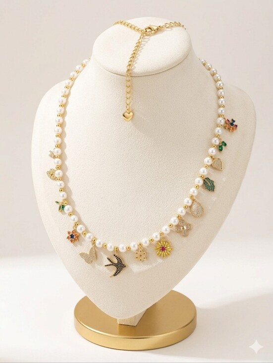 Jewelry - Pearl Charm Necklace.